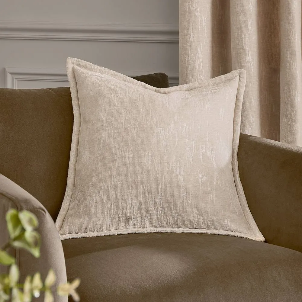 Paoletti Aurelio Chenille Jacquard Cushion in Off-White 1