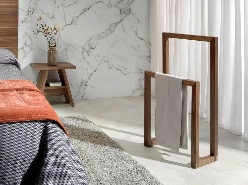 Angel Cerda Pine Wood Bedside Cabinet, Walnut Decor, 48x25x90 cm 3