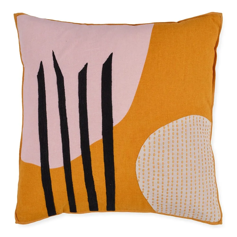 Heal's + LF Markey Heal's + L.F.Markey Cushion Pink & Ochre 2