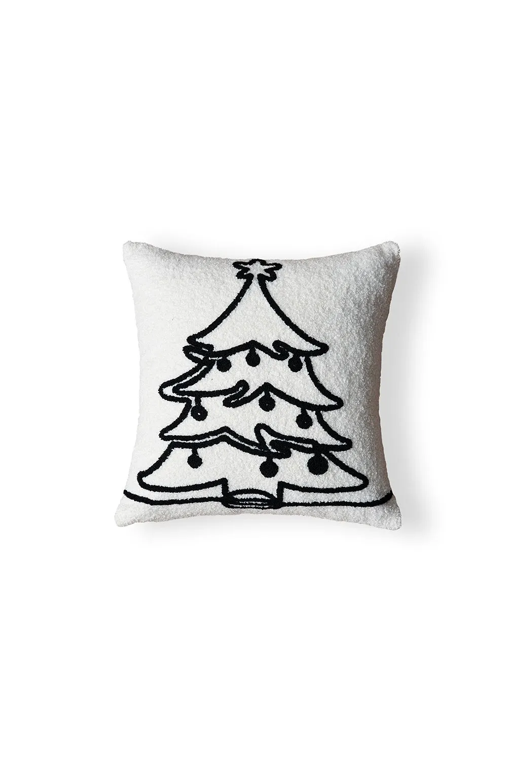 BHS Christmas Tree Tufted Cushion in Black 2