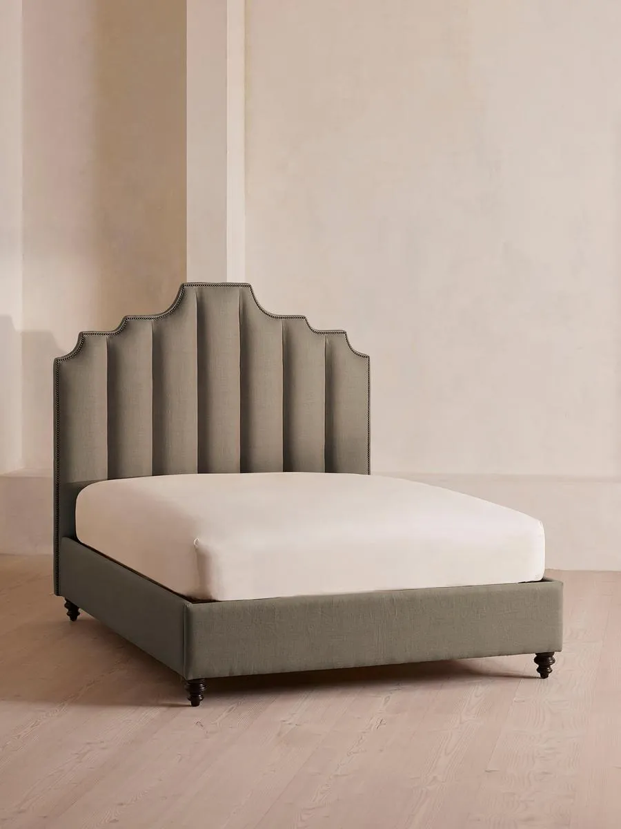 Gerrard Bed, Emperor, Linen, Mushroom