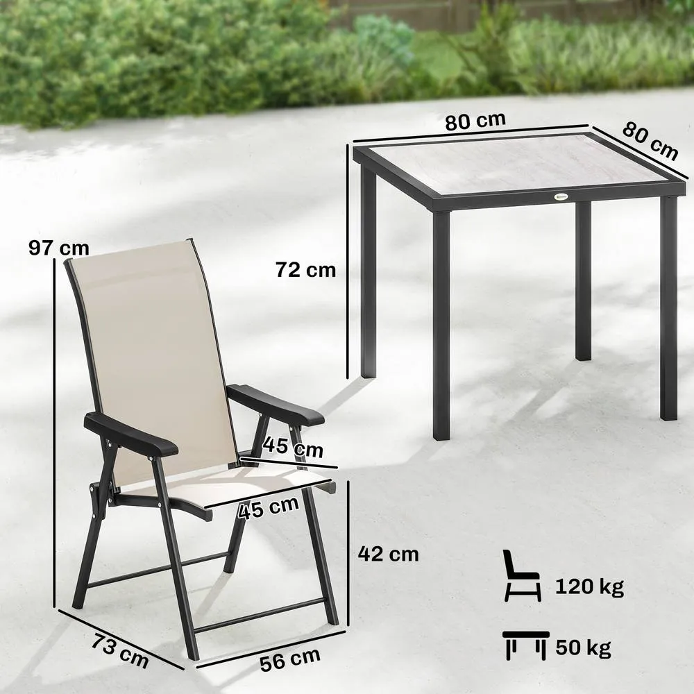 OUTSUNNY 5 Pieces Outdoor Dining Set, Garden Dining Set for 4 in Beige 3