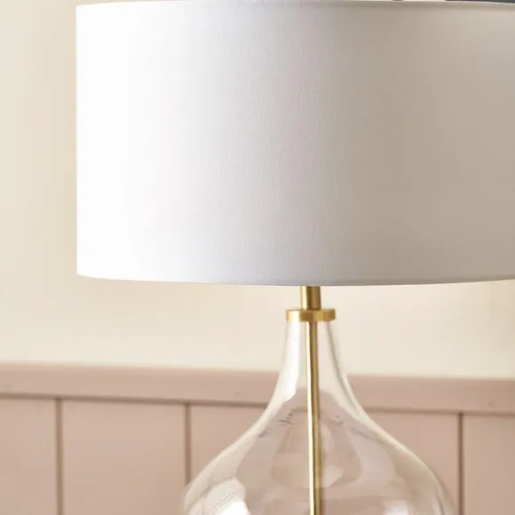 Pacific Lifestyle Rowen Clear Bottle Shaped Glass and Metal Table Lamp 2