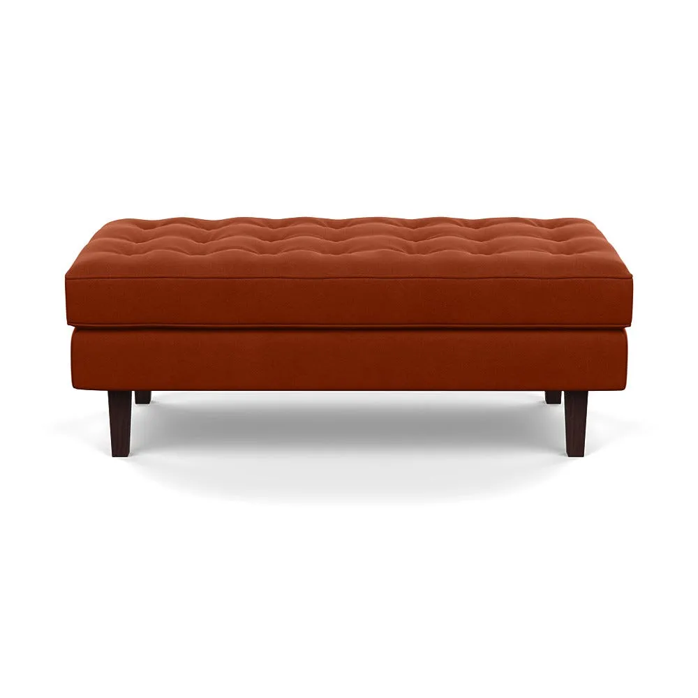 Heal's Hepburn Ottoman in Nobilis Velvet Rust Black Feet