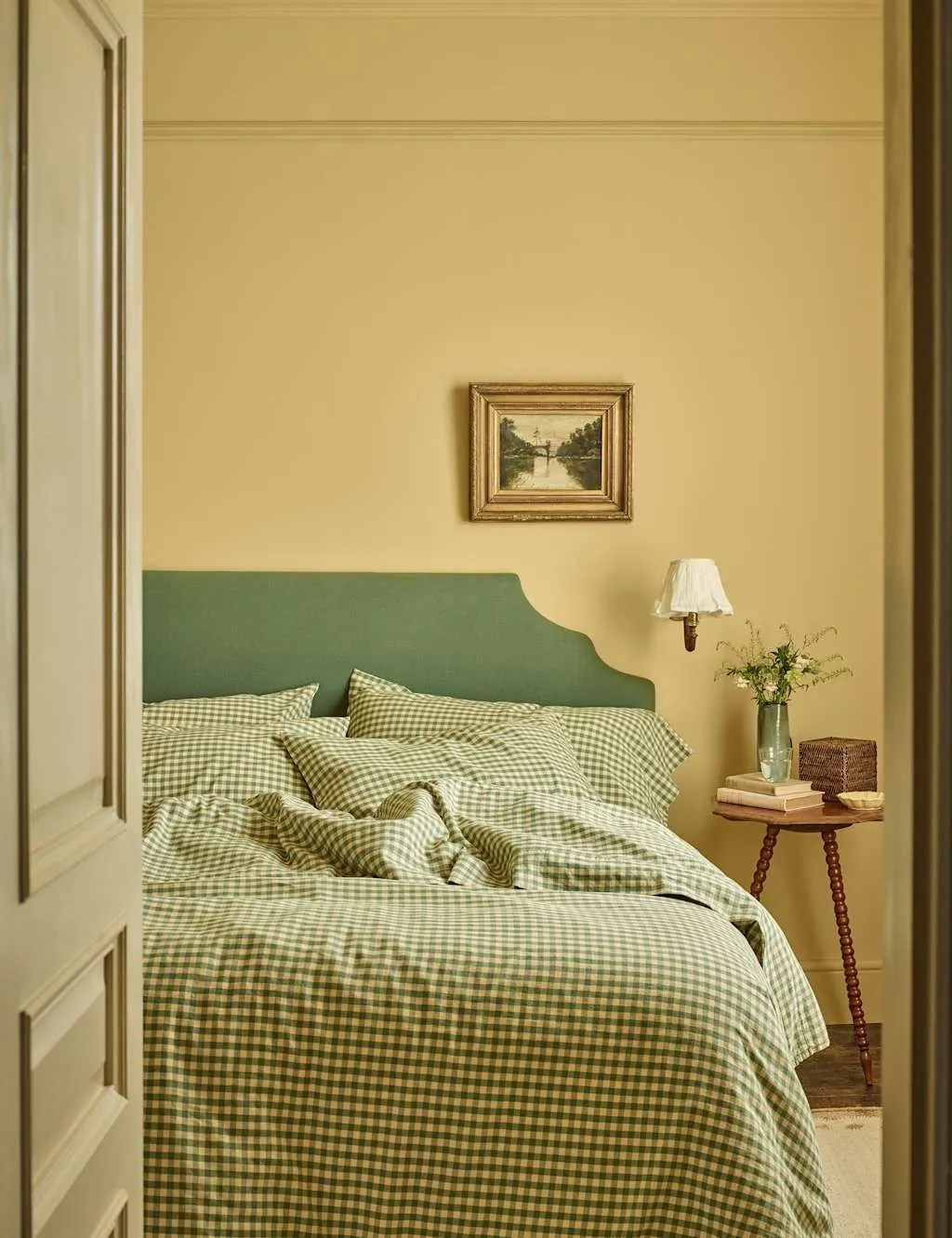 Piglet In Bed Linen Rich Gingham Duvet Cover Green Mix