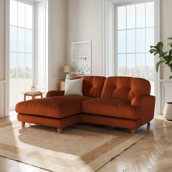 Martha Matte Plush Velvet Corner Chaise Sofa 1