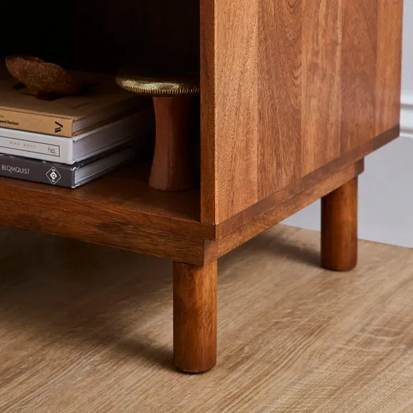 Brannock 1 Drawer Bedside Table, Mid Stained Mango Wood 5