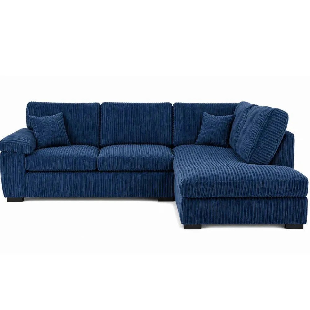 Bliss Furniture Amalfi Right Hand Corner Sofa with Soft Fabric & Modern Design in Blue