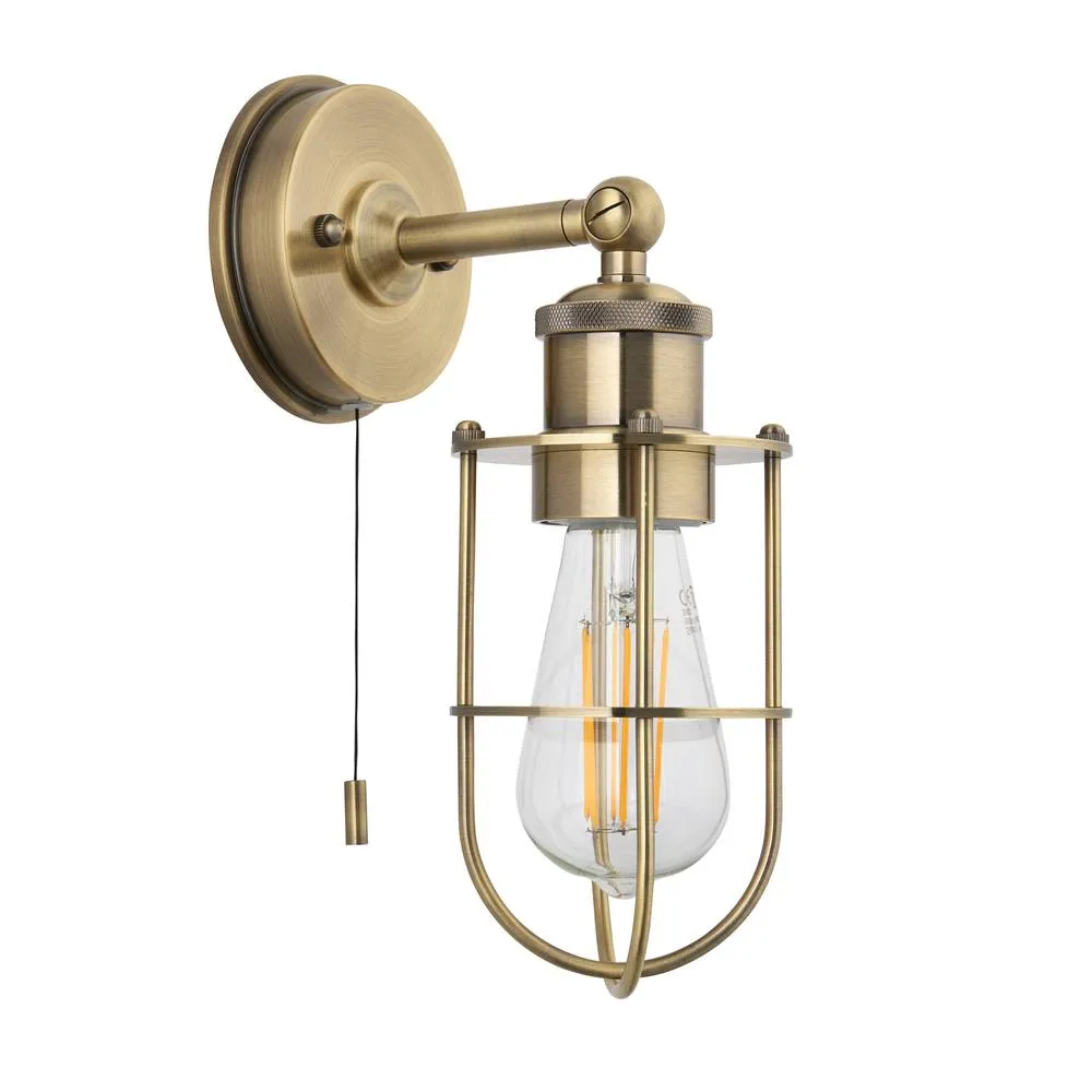 Netlighting Crew Bathroom Wall Lamp Antique Brass in Gold 6