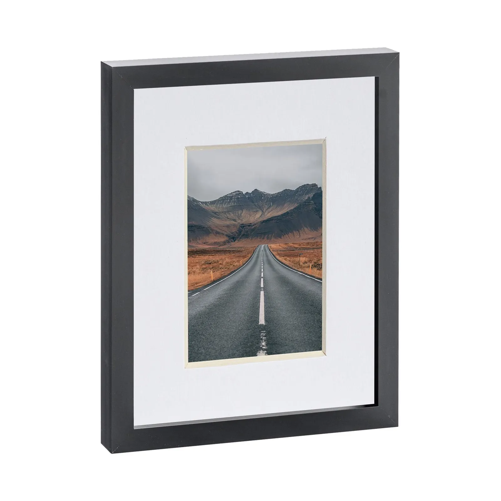 Nicola Spring Photo Frame with 4" x 6" Mount - 8" x 10" - Ivory Mount in Black 1