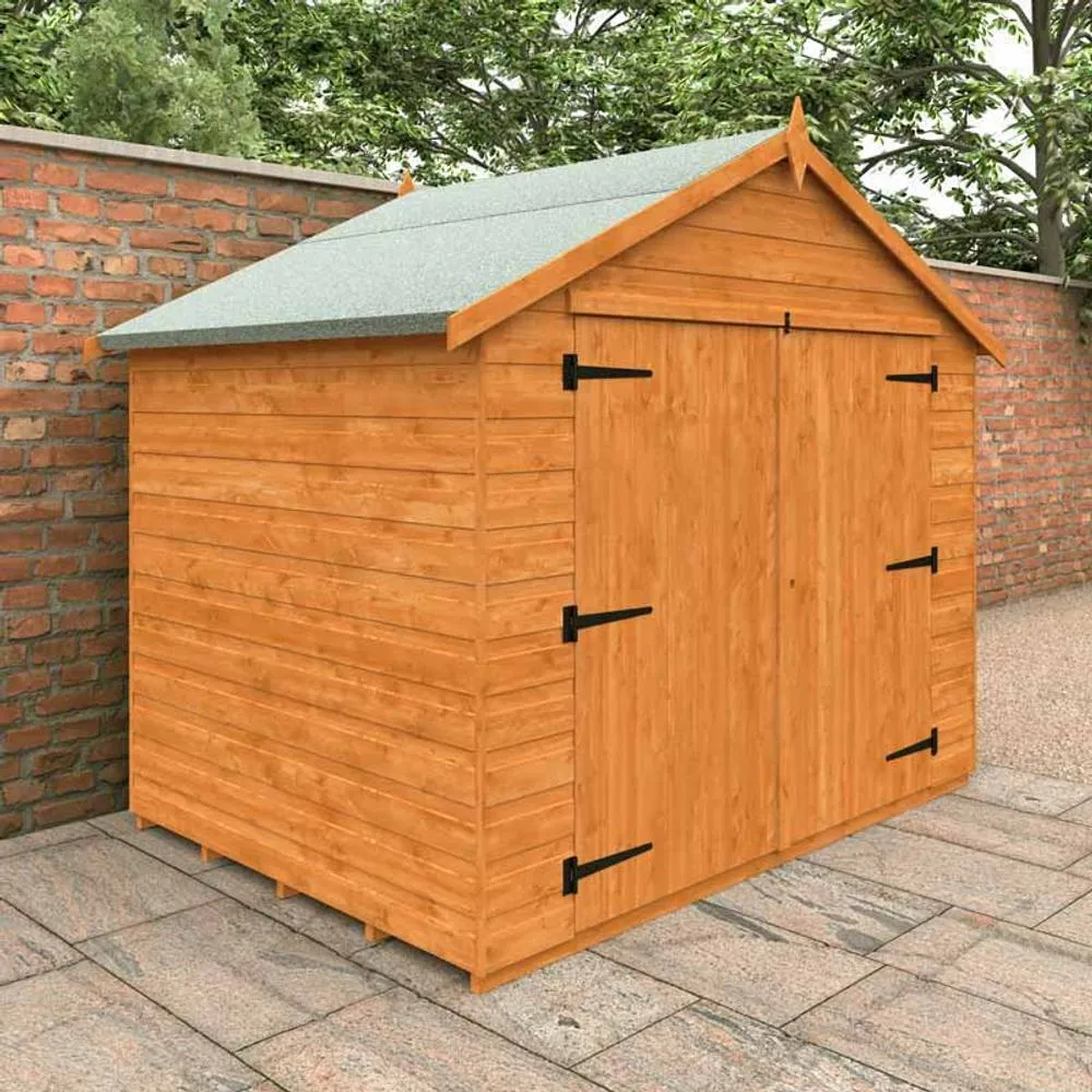 Buttercup Farm 5 x 7 Feet Apex Compact 12mm Shed - Solid Wood/Softwood/Pine in Burnt Orange 2