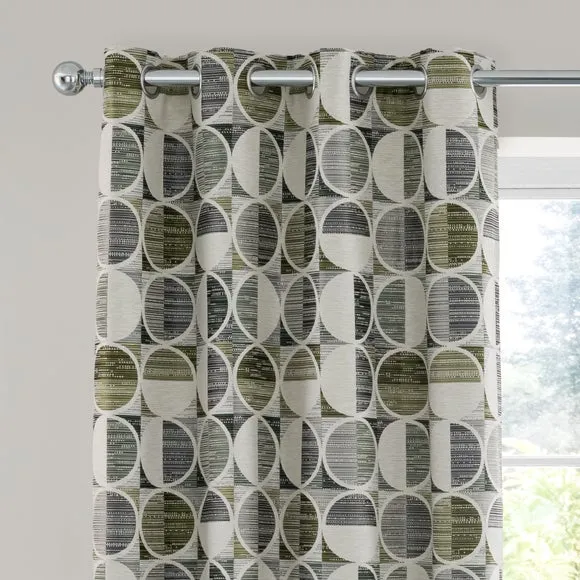 Cai Circle Jacquard Eyelet Curtains 1