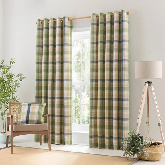 Kempton Check Eyelet Curtains 2