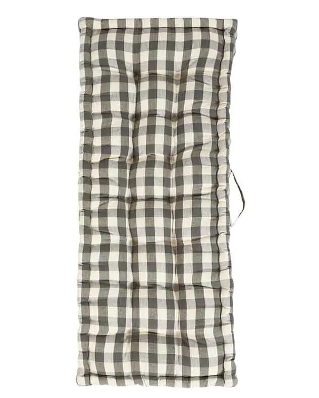 Dibor Traditional Grey Striped Summer Outdoor Garden Bench Cushion L112cm x W44cm 2