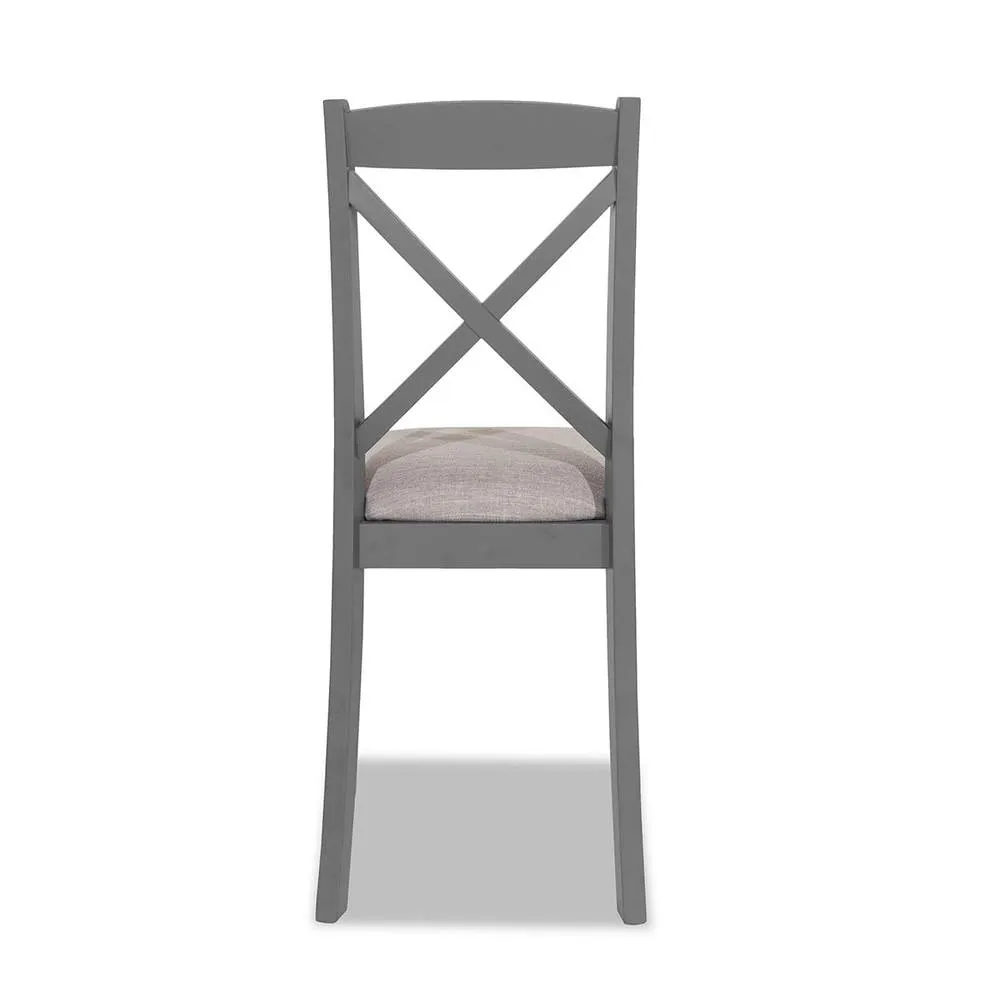 Statement Furniture Florence Crossback Upholstered Seat Dining Chair in Light Grey 5
