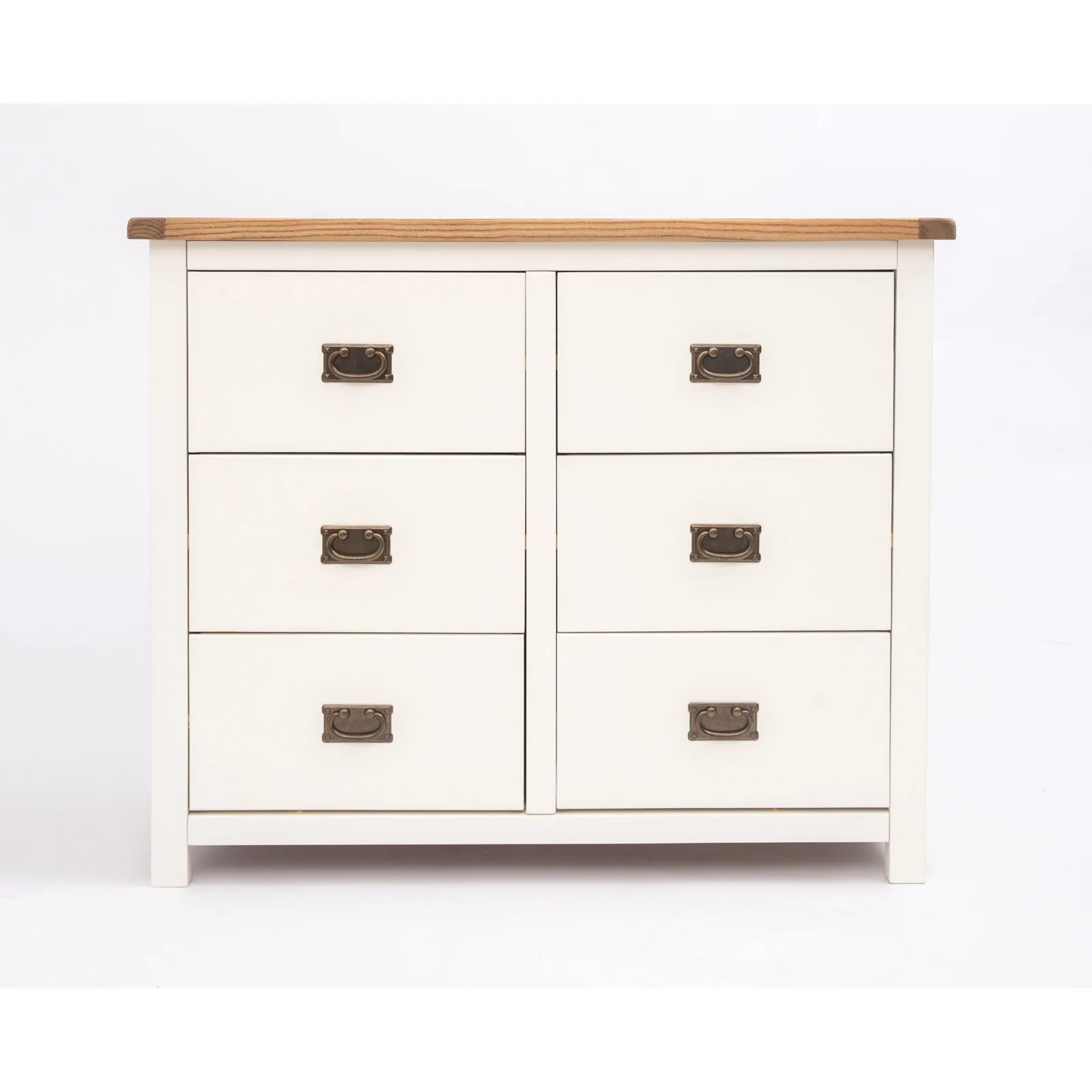 Cabinet Bits Lovere 6 Drawer Chest of Drawers Bras Drop Handle in Off-White