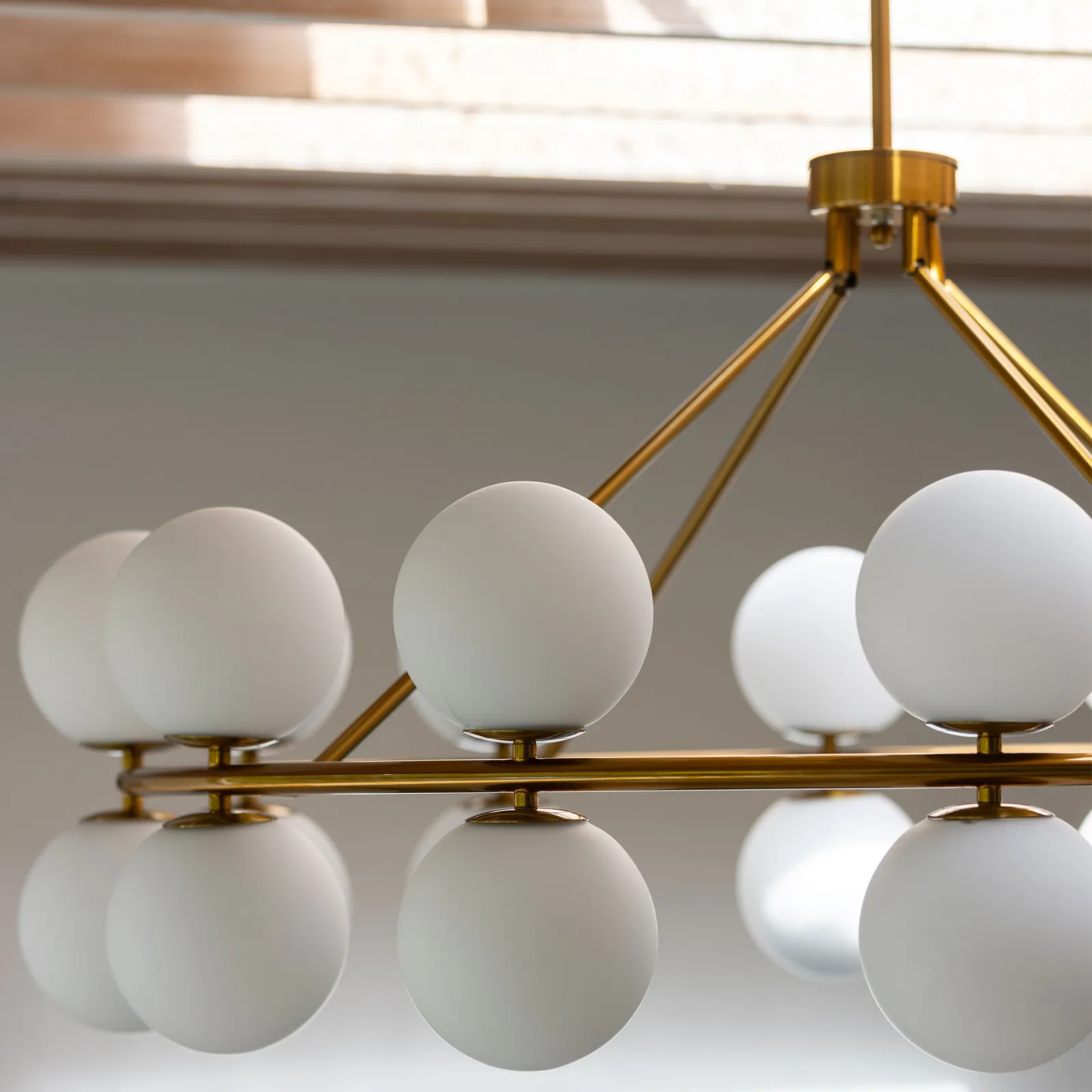 Multi White Globe Chandelier, Gold Glass | Barker & Stonehouse 3