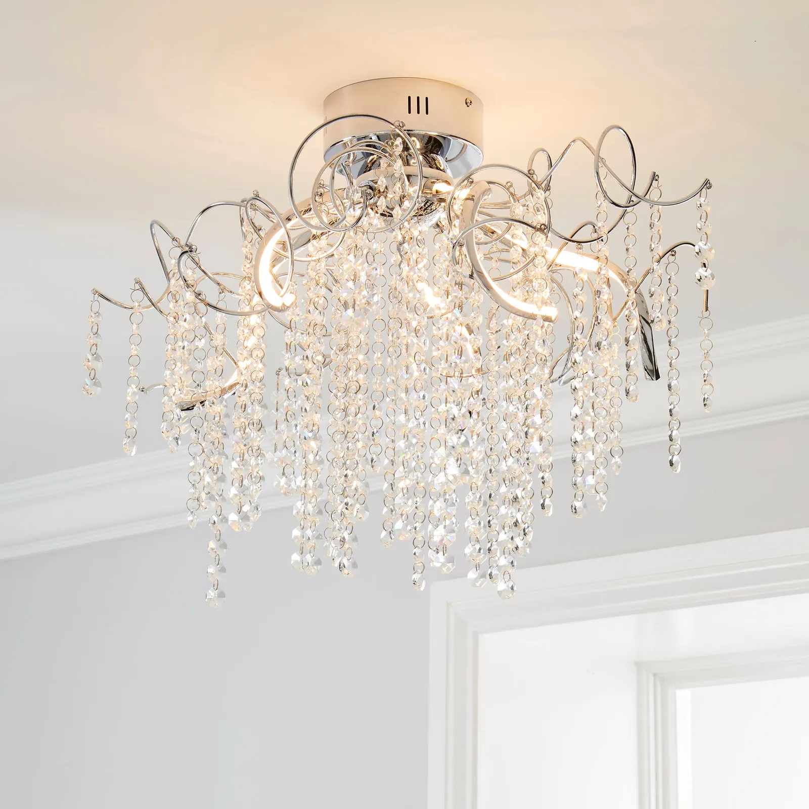 Timah 4 Light LED Jewel Ceiling Fitting Chrome
