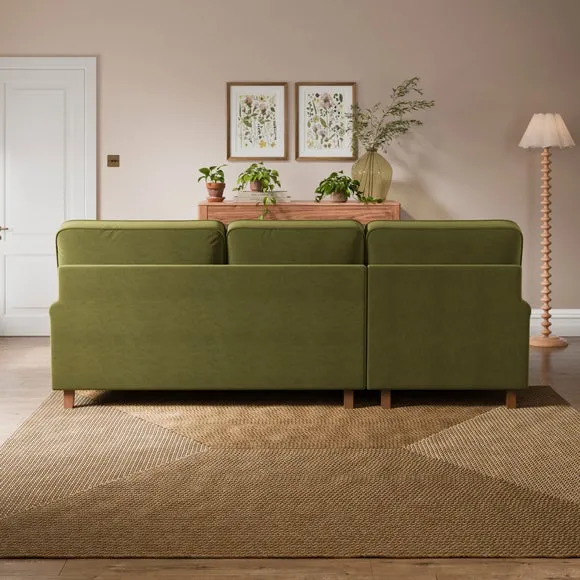 Beatrice II Velvet Corner Chaise Sofa 2