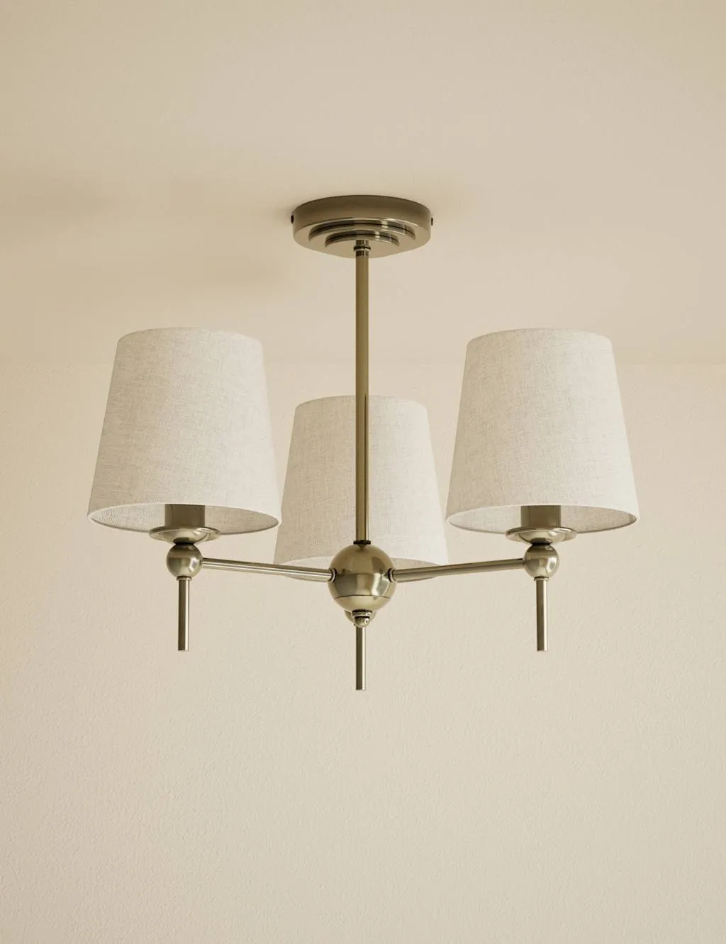 M&S Blair Flush Ceiling Light Antique Brass