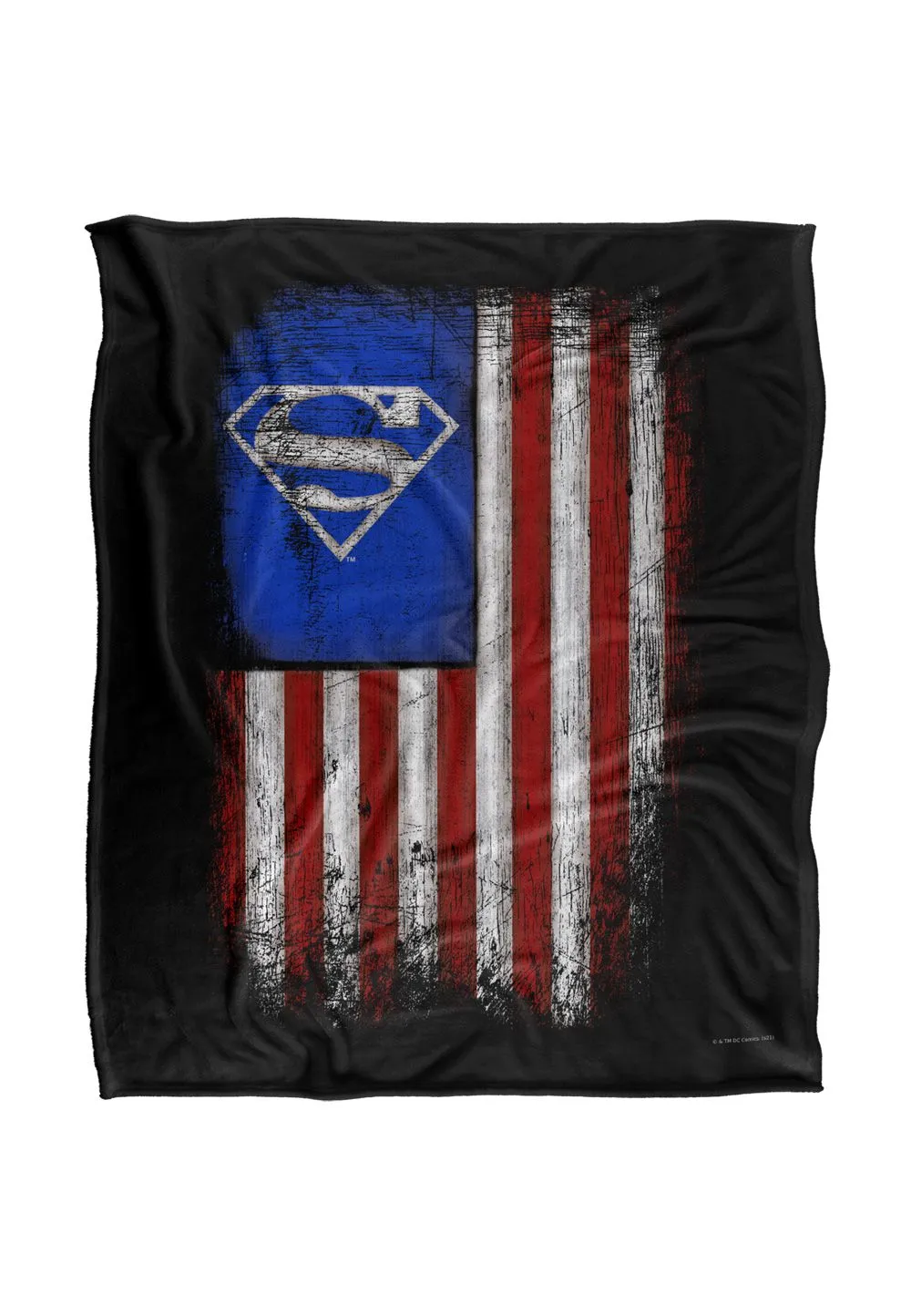 Superman Old Glory Shield Silky Touch Super Soft Throw Blanket 152 X 127 cm in White