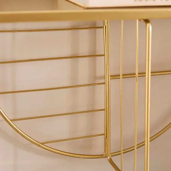 Geometric Metal Wall Art Mirrored Shelf 2