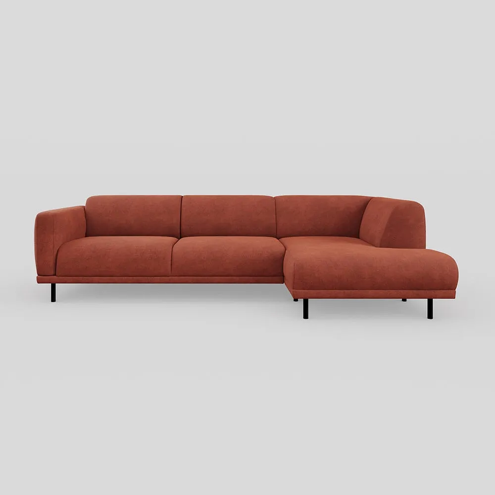 Heal's Harri 3 Str Chaise Sofa RHF Smart Luxe Velvet Tawny 1