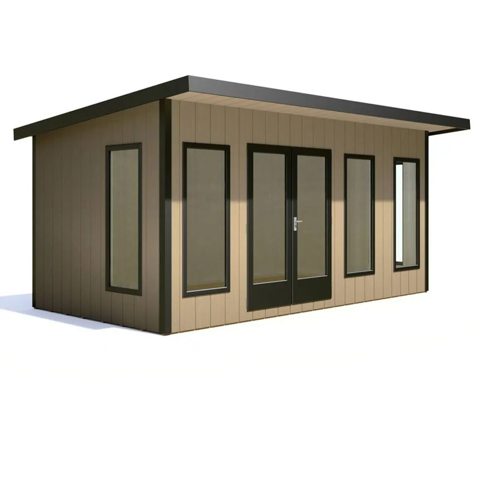 Shires Cali 16x8 Feet Pent 1 Garden Office - OSB/MDF - L334xW509.4xH246.1 cm in Light Brown 5