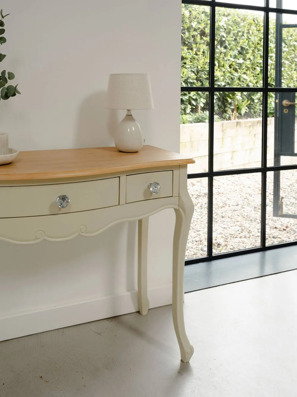 Statement Furniture Juliette Vintage Chic Dressing Table with Crystal Handles in Ivory 2