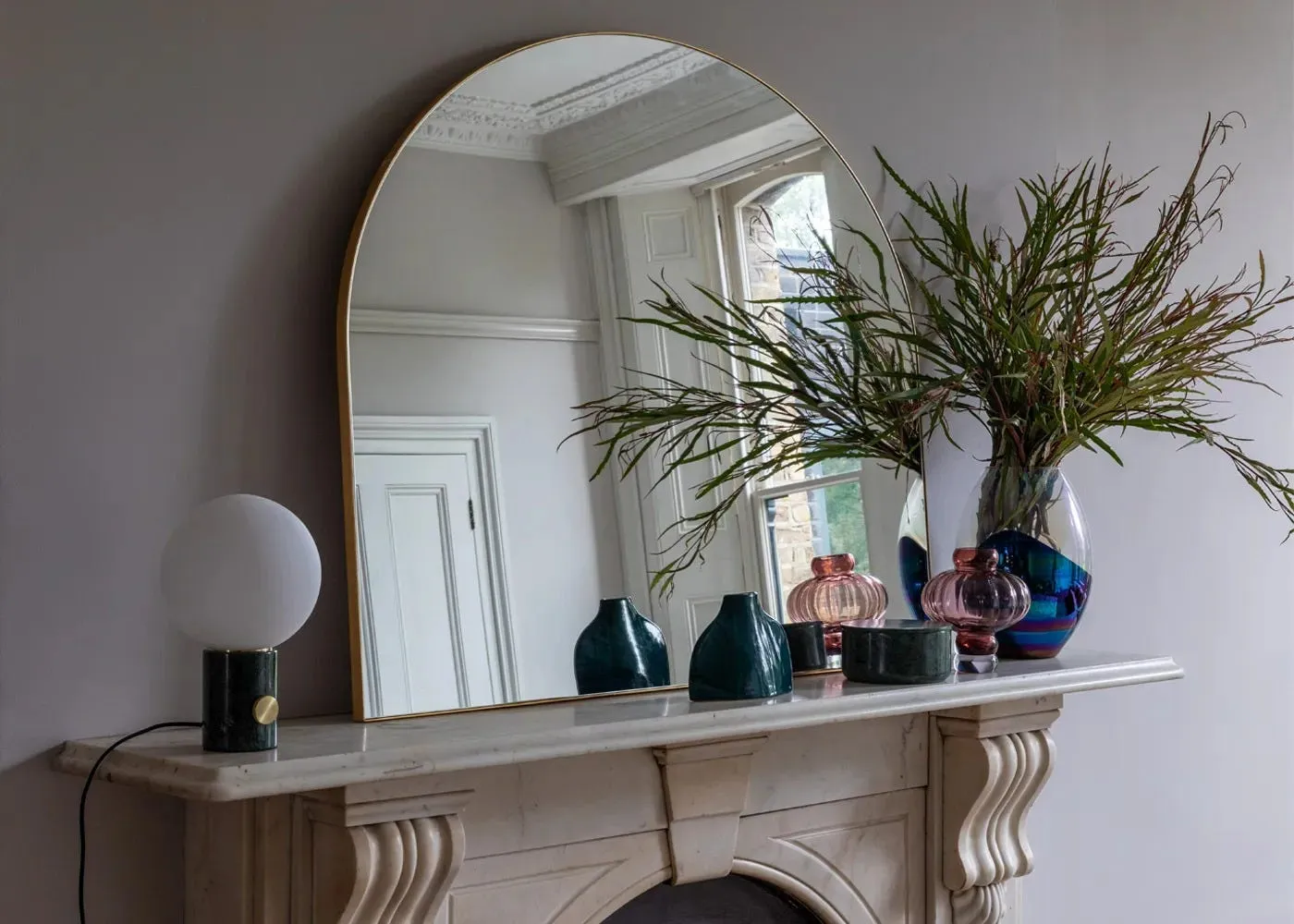Heal's Fine Edge Mirror Over Mantle Silver 90x60cm 4