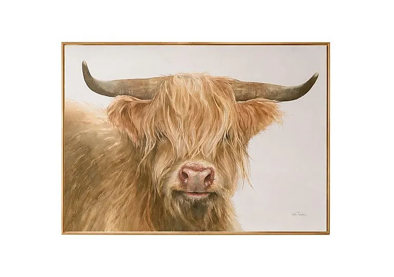 Shetland Cow Framed Velvet Canvas - Home Accessories - In Time for Christmas