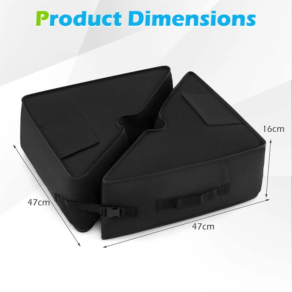Costway 2-Pack 40 kg Umbrella Base Weight Sandbags Umbrella Stand w/Handles in Black 2