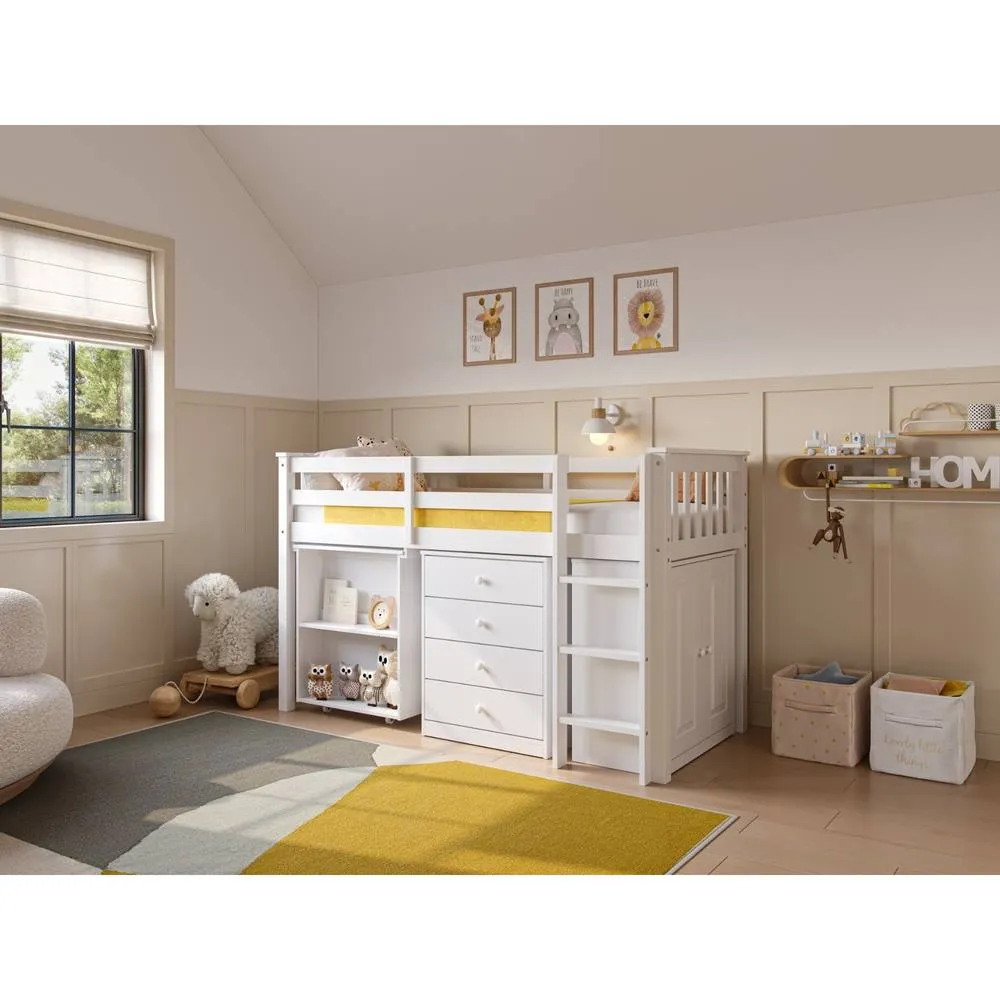 Flair Soban Shorty Midsleeper Cabin Bed with Desk White