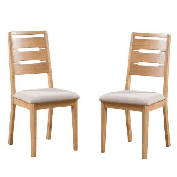 Curve Set of 2 Dining Chairs, Faux Linen 2