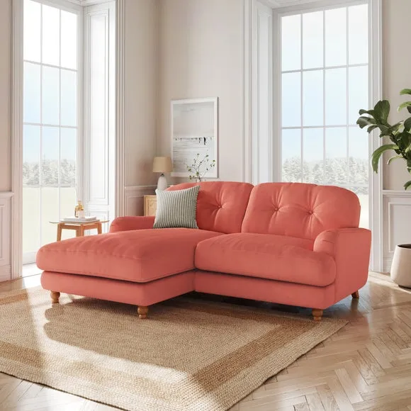 Martha Matte Plush Velvet Corner Chaise Sofa 1