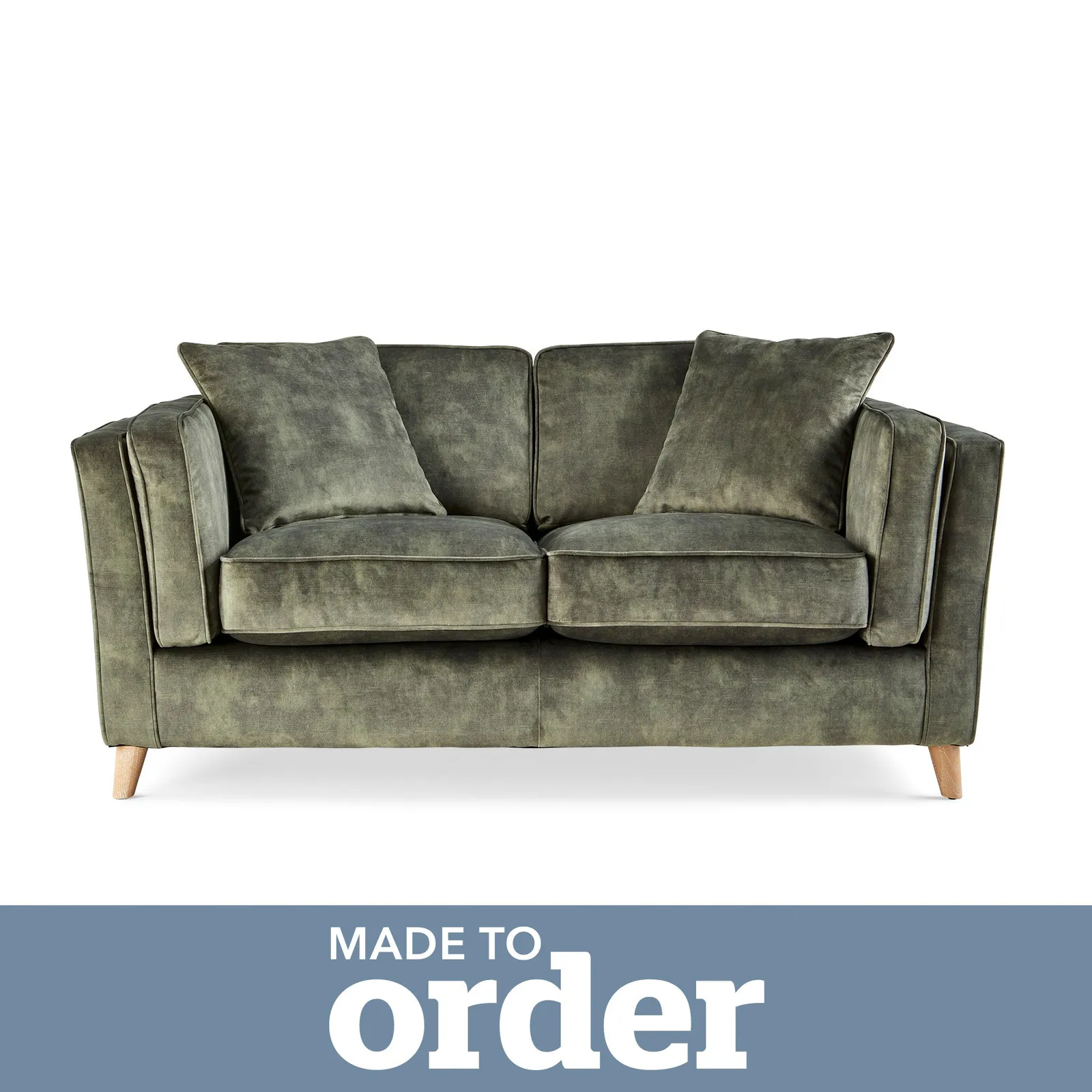 Arabella 2 Seater Sofa Slub Velvet Slub Velvet Forest Green