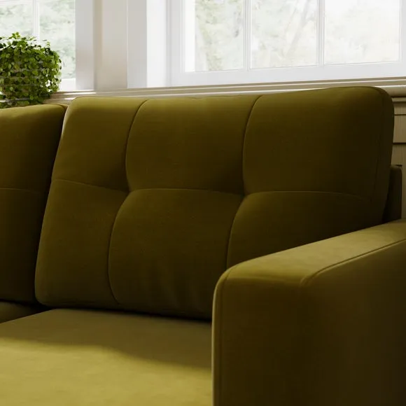 Barker Velvet Trundle Corner Chaise Sofa Bed 5