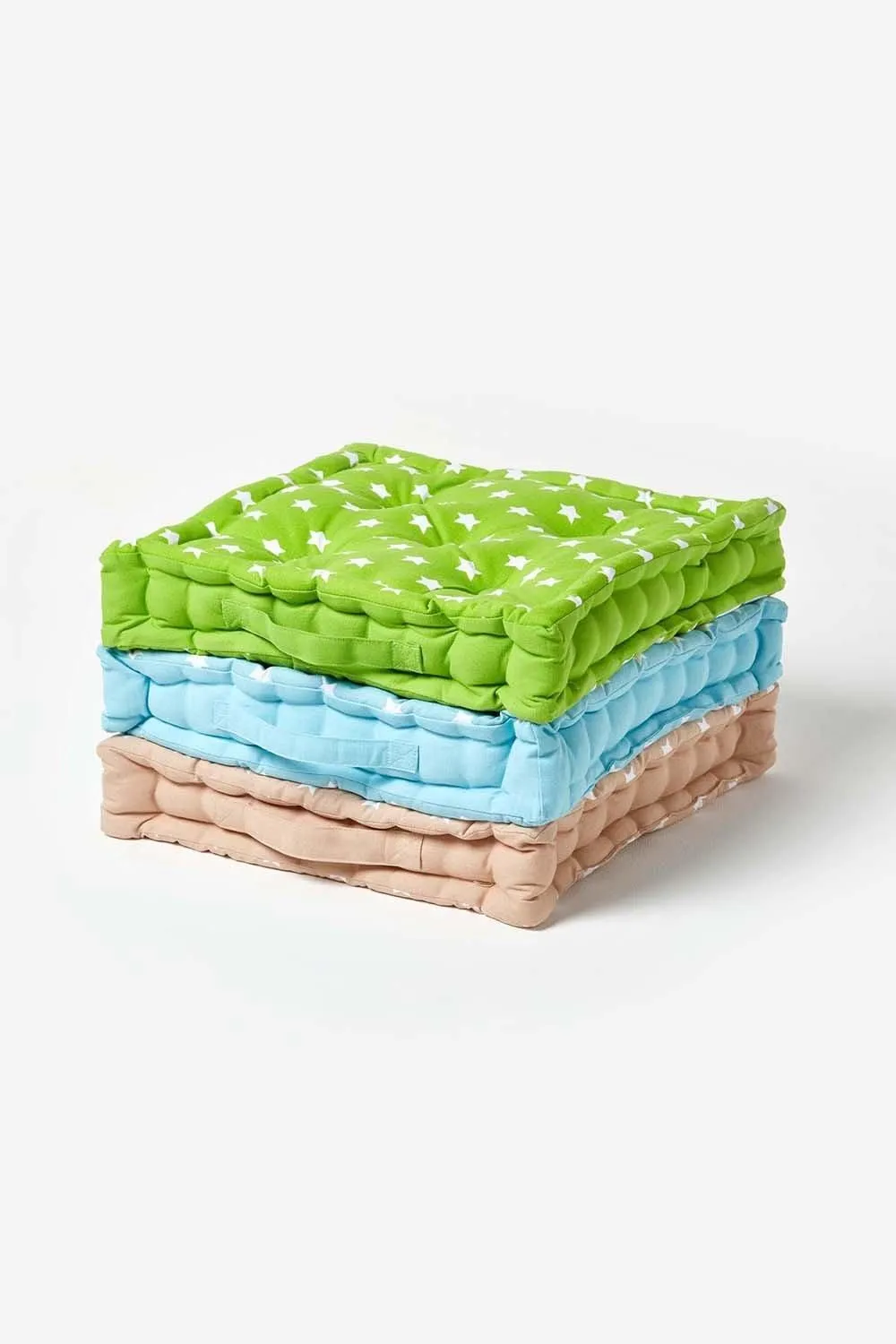 Homescapes Cotton Stars Floor Cushion in Beige 6