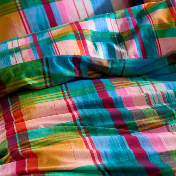 Sophie Robinson Wanderweave Ikat Check 100% Cotton Duvet Cover & Pillowcase Set 4