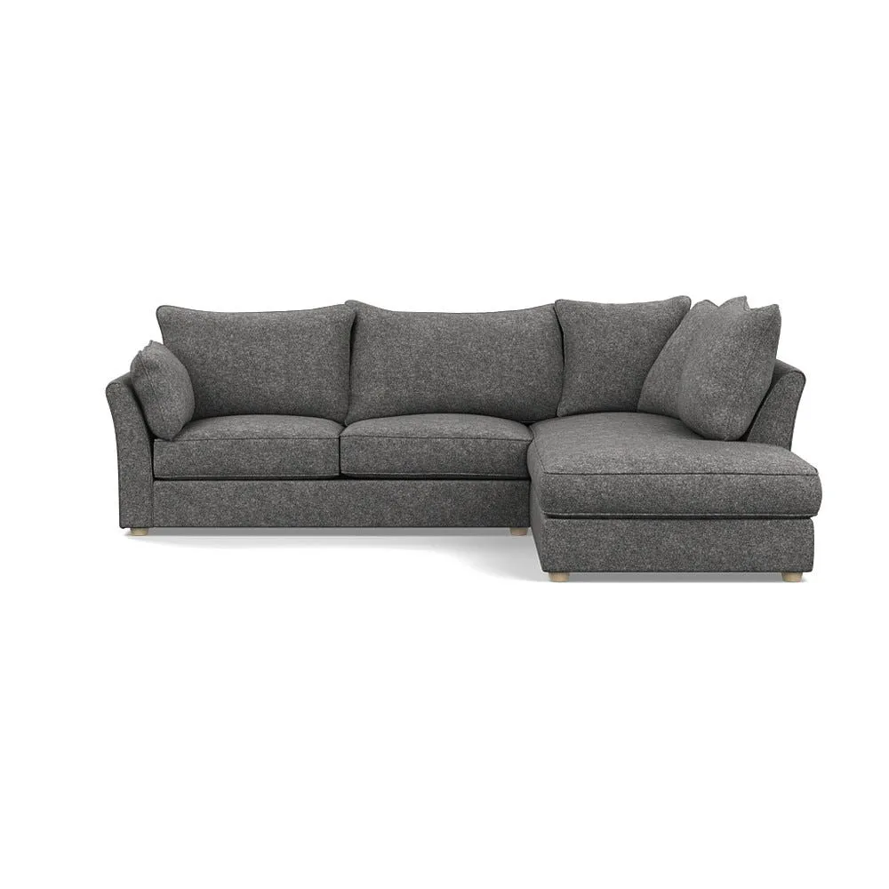 Heal's Tailor Right Hand Facing Corner Sofa Melton Wool Shale Natural Feet 1