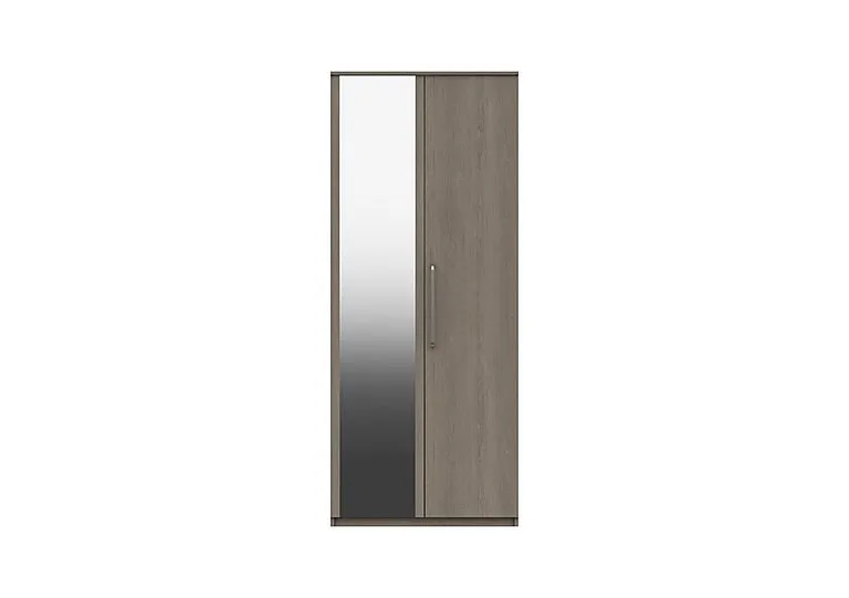 London Bedroomsfriars 2 Door Wardrobe with Mirror - Beige Grey Oak