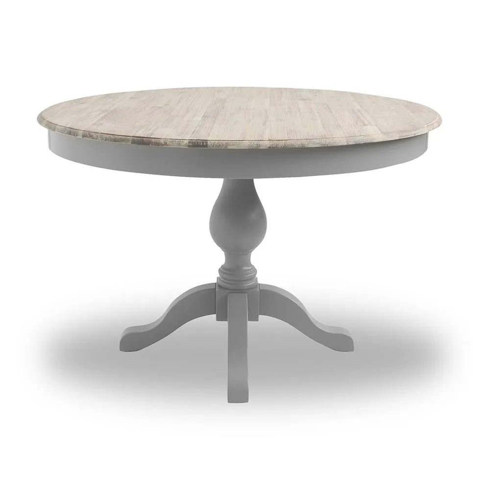 Statement Furniture Florence Large Pedestal Round Dining Table 120cm in Light Grey 1