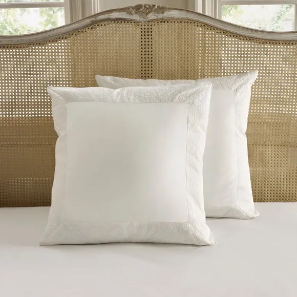 Dorma Elmley Embroidered 100% Cotton Pillow Sham