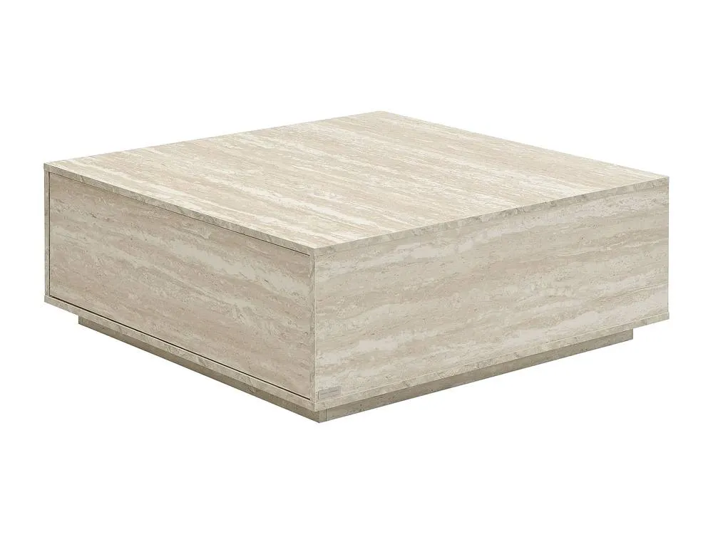 Vente-unique Coffee Table With 2 Drawers In MDF - W90 Cm - Beige Travertine Effect 4