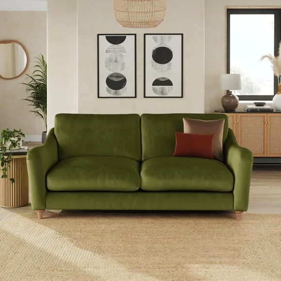 Hattie Matte Plush Velvet 3 Seater Sofa 1