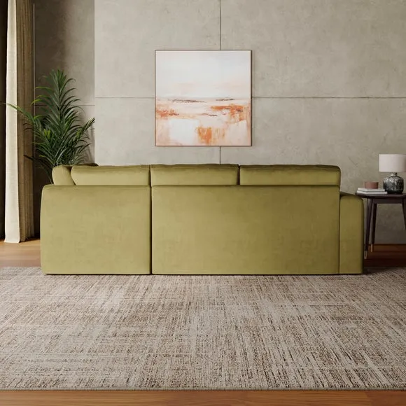 Abel Matte Velvet Corner Sofa 2