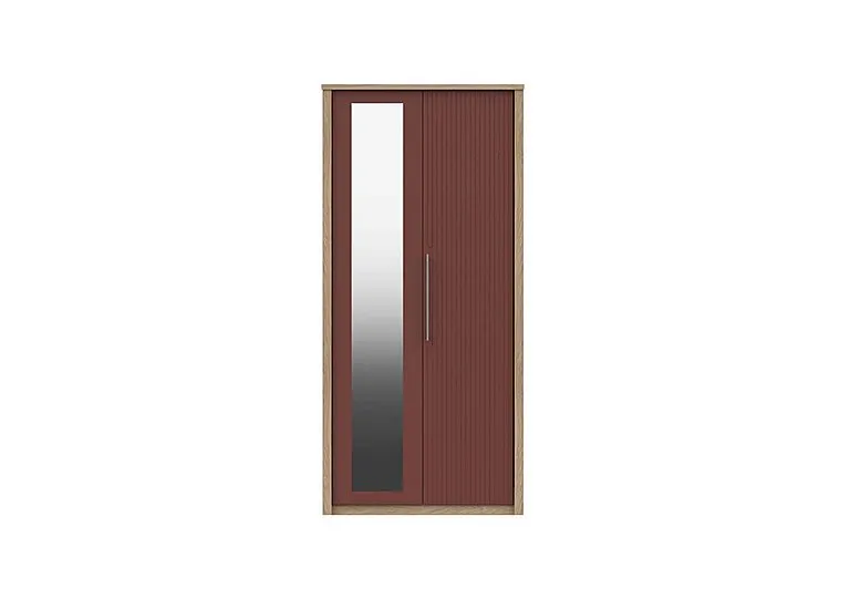 Chelsea 2 Door Wardrobe With Mirror Door and Silver Handles