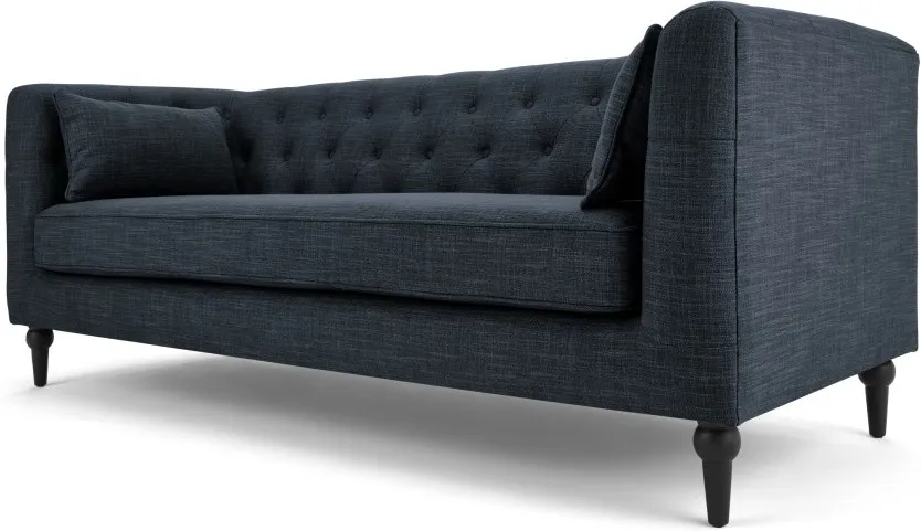 Flynn 3 Seat Sofa, Atlantic Blue Linen Mix 