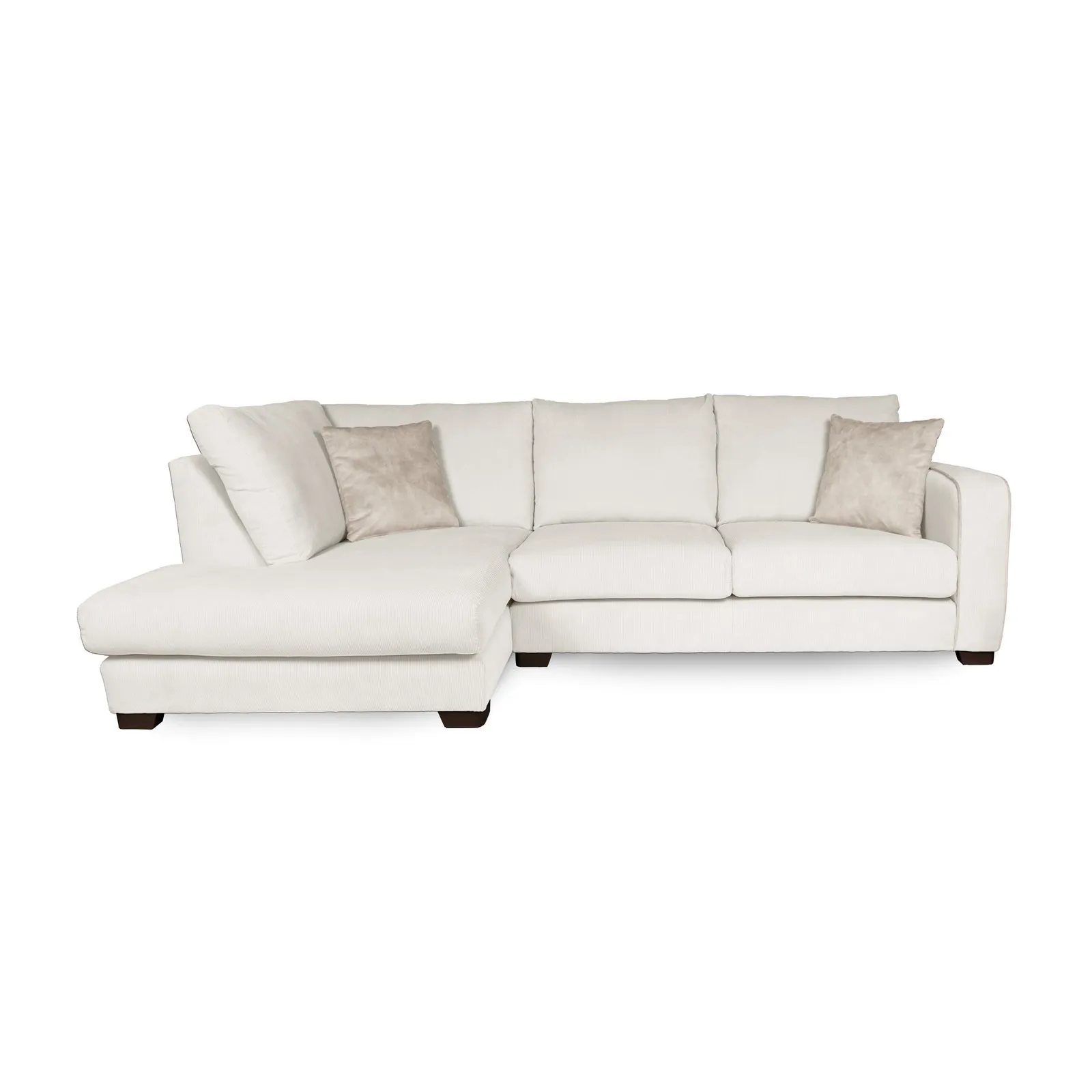 Carson Corduroy Left Hand Corner Sofa Brown