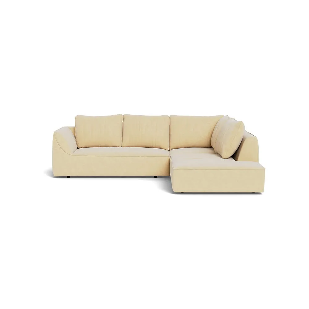 Heal's Morven Right Hand Facing Large Corner Sofa Smart Luxe Velvet Biscuit 1